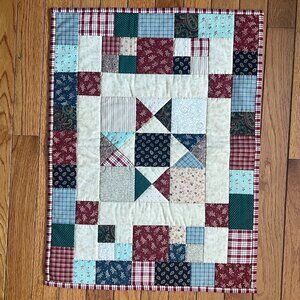 Handmade Hand Stitched Patchwork Quilt Table Topper / Wall Hanging ~ Handcrafted